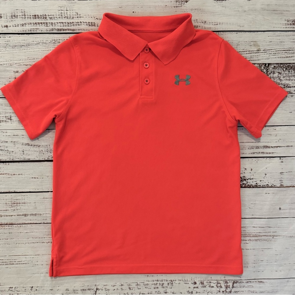 Under Armour Coral Red Boys Polo Shirt